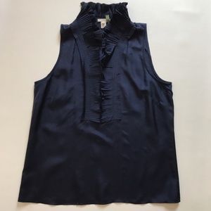 J. Crew Navy Silk Sleeveless Top